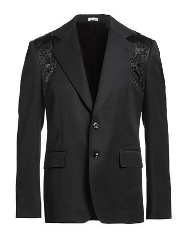 MCQUEEN Blazer Black 100% Wool, Silk, Polyester, Glass