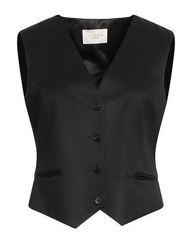 MONTEDORO Waistcoat BY SLOWEAR Black 55% Viscose, 43% Virgin Wool, 2% Elastane
