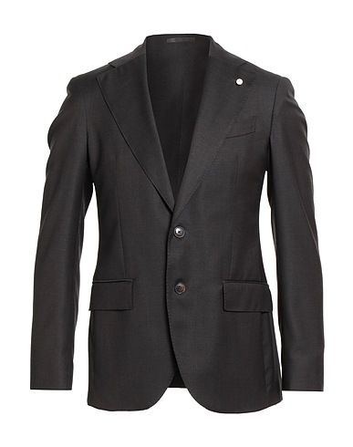 LUIGI BIANCHI Mantova Blazer Dark brown 100% Virgin Wool