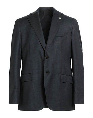 LUIGI BIANCHI Mantova Blazer Black 100% Virgin Wool