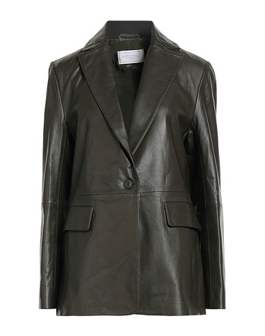 ANTONELLI Giacca Verde militare 100% Pelle di agnello
