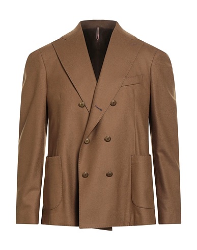SANTANIELLO Blazer Brown 63% Wool, 30% Polyamide, 5% Virgin Wool, 2% Elastane