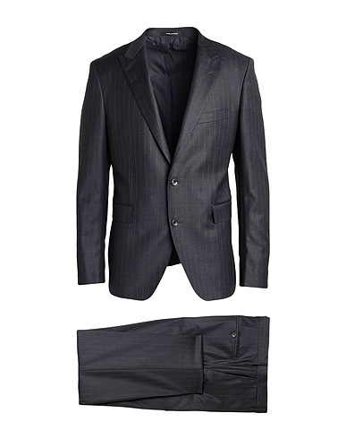TAGLIATORE Suits Charcoal 99% Super 110s Wool, 1% Elastane