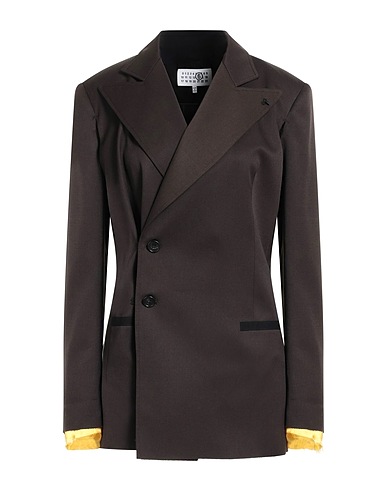 MM6 MAISON MARGIELA Blazer Dark brown 54% Polyester, 44% Virgin Wool, 2% Elastane