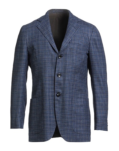 KITON Blazer Navy blue 87% Virgin Wool, 8% Silk, 5% Linen