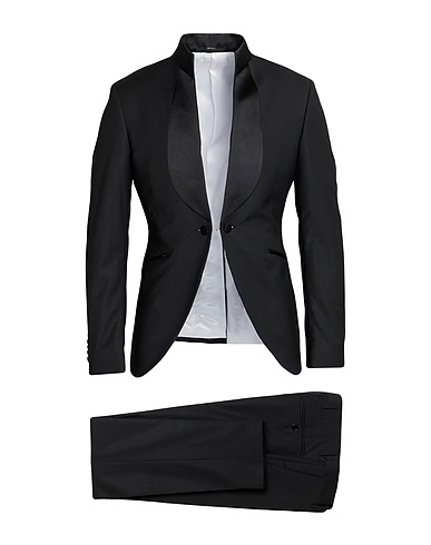 PAOLONI Suits Black 39% Viscose, 39% Polyester, 20% Virgin Wool, 2% Elastane