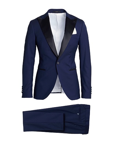 PAOLONI Suits Midnight blue 98% Virgin Wool, 2% Elastane