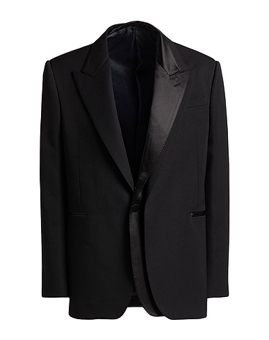 MCQUEEN Blazer Black 100% Wool, Silk, Cupro