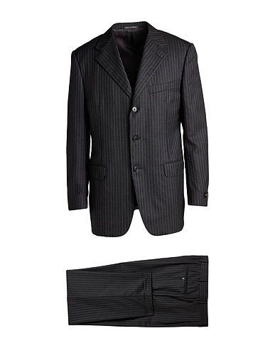 CORNELIANI Suits Charcoal 95% Virgin Wool, 5% Cashmere