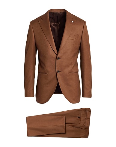 LUIGI BIANCHI Mantova Suits Brown 100% Virgin Wool