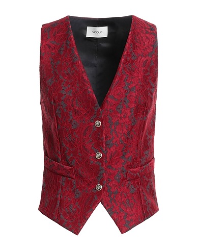 VICOLO Waistcoat Burgundy 33% Polyester, 28% Cotton, 20% Synthetic fibers, 14% Viscose, 5% Polyurethane