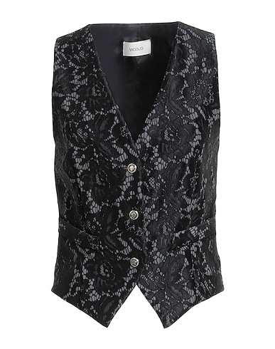 VICOLO Waistcoat 33% Polyester, 28% Cotton, 20% Synthetic fibers, 14% Viscose, 5% Polyurethane