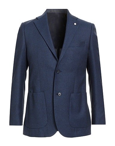 LUIGI BIANCHI Mantova Blazer Midnight blue 55% Silk, 45% Wool