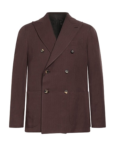CARUSO Blazer Chocolate brown 54% Cotton, 46% Linen