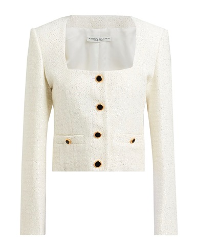 ALESSANDRA RICH Jacket Ivory 39% Polyamide, 27% Polyester, 17% Acrylic, 15% Virgin Wool, 2% Mohair wool
