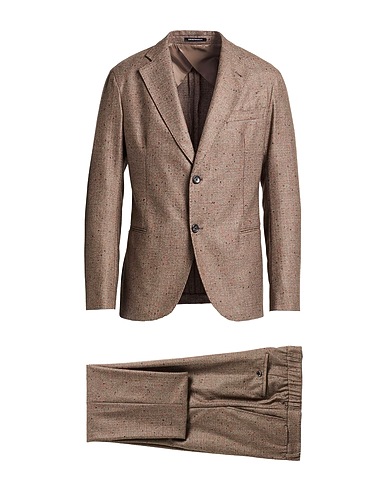 EMPORIO ARMANI Suits Khaki 85% Virgin Wool, 10% Viscose, 5% Polyamide