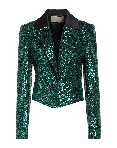 ELIE SAAB Blazer Emerald green 53% Polyester, 47% Cupro