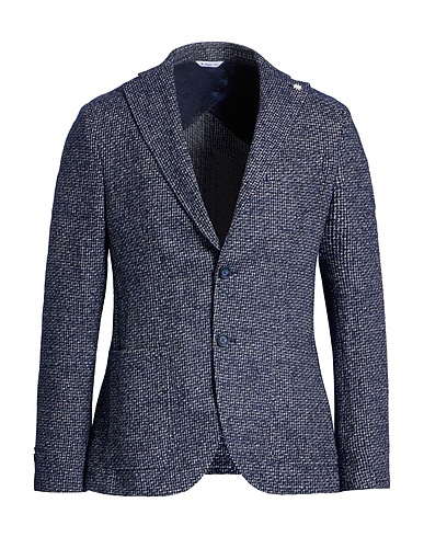 MANUEL RITZ Blazer Midnight blue 38% Cotton, 32% Polyester, 20% Acrylic, 10% Wool