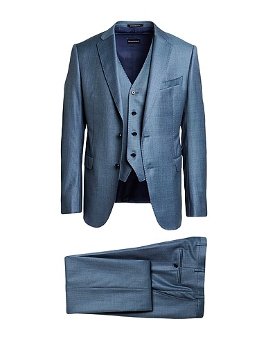 EMPORIO ARMANI Suits M LINE Slate blue 100% Virgin Wool