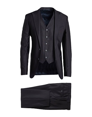 CC COLLECTION CORNELIANI Suits RESET Black 53% Acetate, 47% Virgin Wool