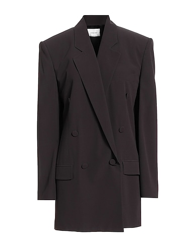 SAINT LAURENT Blazer Dark brown 100% Silk