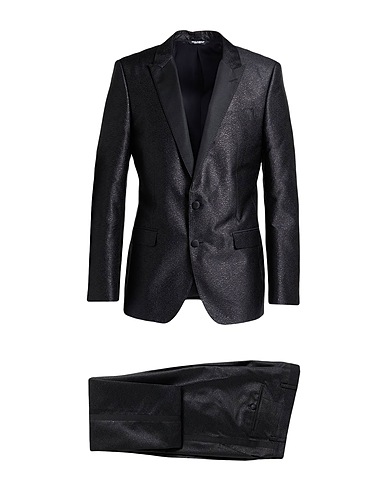 DOLCE&GABBANA Suits Black 76% Silk, 15% Polyester, 9% Metallic Polyester