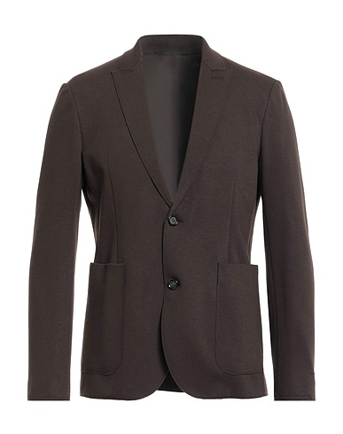 PAOLO PECORA Blazer Dark brown 60% Viscose, 26% Wool, 11% Polyamide, 3% Elastane