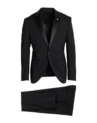 LUIGI BIANCHI Mantova Suits Black 99% Virgin Wool, 1% Elastane