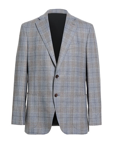 CARUSO Blazer Light blue 98% Wool, 2% Silk