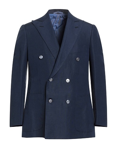 CESARE ATTOLINI Blazer Navy blue 60% Linen, 40% Silk