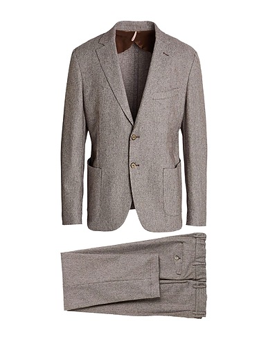 SANTANIELLO Suits Dark brown 47% Wool, 44% Polyester, 4% Cashmere, 4% Polyamide, 1% Elastane