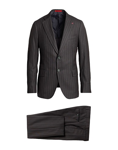 ISAIA Suits Charcoal 100% Wool