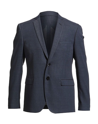 TONELLO Blazer Navy blue 60% Virgin Wool, 24% Polyester, 14% Polyamide, 2% Elastane