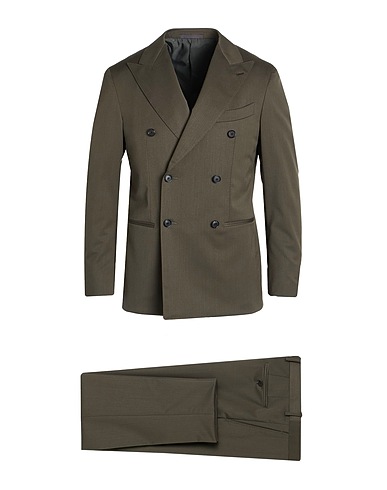 CARUSO Suits Military green 54% Wool, 45% Polyester, 1% Elastane