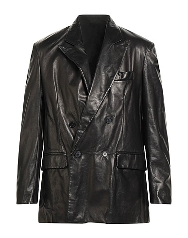 SALVATORE SANTORO Σακάκι Μαύρο Δέρμα προβατοειδούς