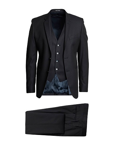 BRIAN DALES Suits Black 66% Wool, 25% Silk, 7% Polyamide, 2% Elastane