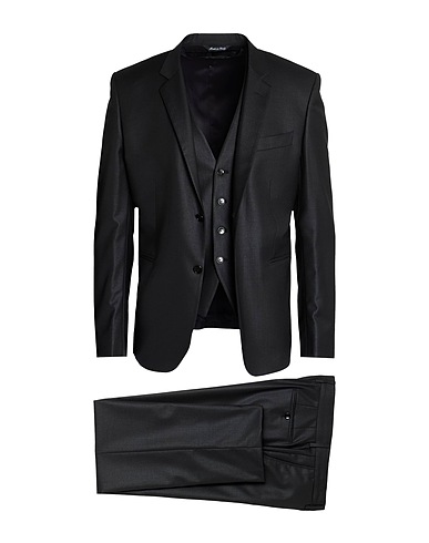 BRIAN DALES Suits Black 54% Polyester, 44% Wool, 2% Elastane