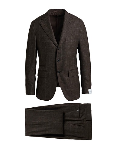 CARUSO Suits Dark brown 93% Super 170s Wool, 7% Cashmere