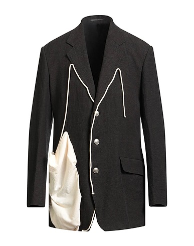 YOHJI YAMAMOTO POUR HOMME Blazer Charcoal 90% Linen, 10% Wool