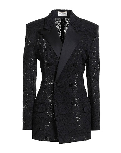 SAINT LAURENT Blazer Black 58% Cotton, 26% Polyamide, 16% Viscose, Polyester