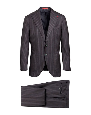 ISAIA Suits Charcoal 100% Wool