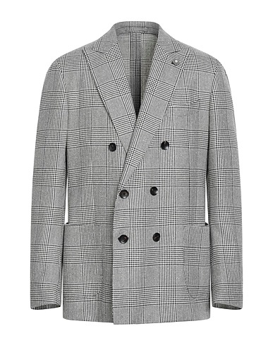 LARDINI Blazer Light grey 73% Wool, 27% Silk