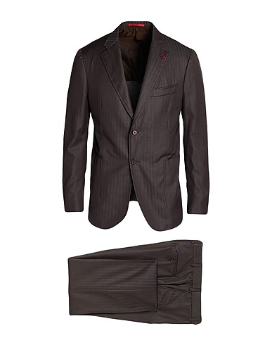 ISAIA Suits Charcoal 100% Wool