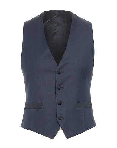 LARDINI Waistcoat Midnight blue 70% Wool, 20% Mohair wool, 10% Silk