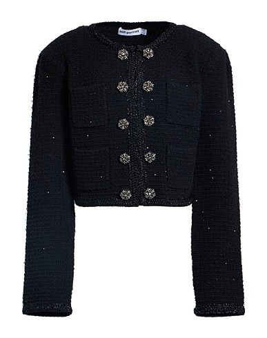 SELF-PORTRAIT Jacket Black 42% Polyester, 29% Cotton, 15% Viscose, 14% Polyamide