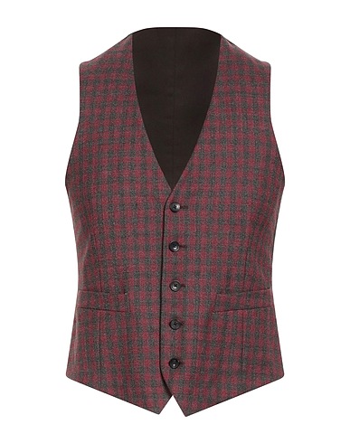 LARDINI Waistcoat Burgundy 99% Wool, 1% Elastane