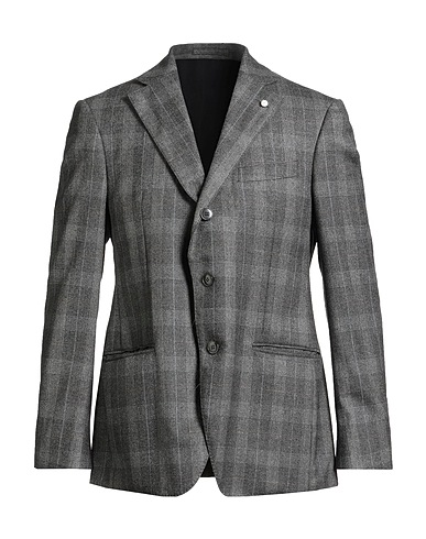 LUIGI BIANCHI Mantova Blazer Charcoal 100% Virgin Wool