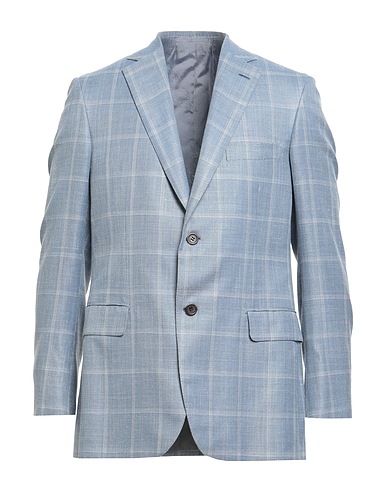 BRIONI Blazer Slate blue 70% Wool, 25% Silk, 5% Linen