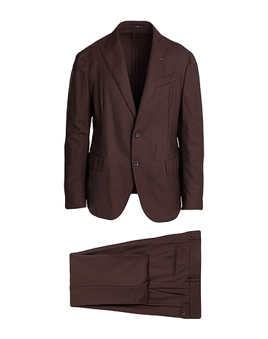 LARDINI Suits Chocolate brown 98% Wool, 2% Elastane
