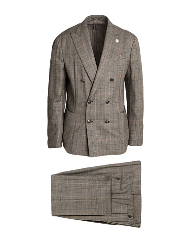 LARDINI Suits Dark brown 100% Wool